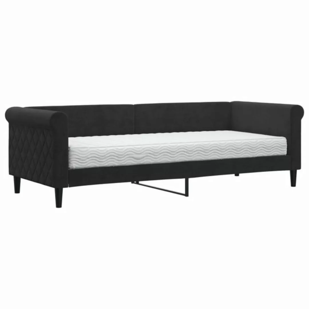 vidaXL Bett Tagesbett mit Matratze Schwarz 80x200 cm Samt günstig online kaufen