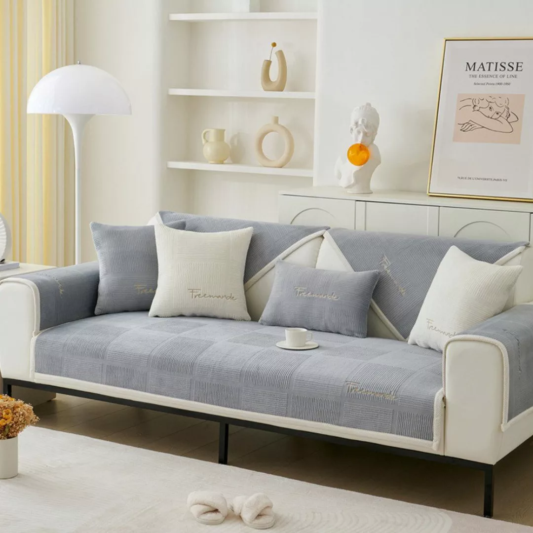 NUODWELL Sofahusse Sofabezug, sofaschoner rutschfest L Form Sofaüberwurf 1/ günstig online kaufen