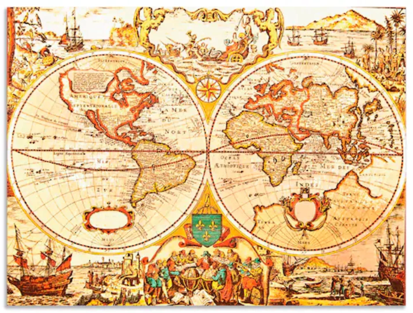 Artland Wandbild »Antike Weltkarte«, Landkarten, (1 St.), als Alubild, Outd günstig online kaufen