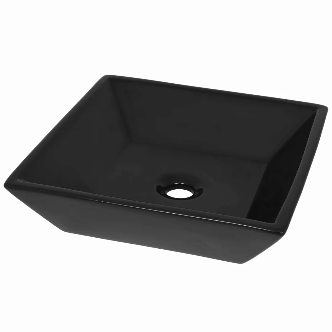 Waschbecken Keramik Quadratisch Schwarz 41,5 X 41,5 X 12 Cm günstig online kaufen