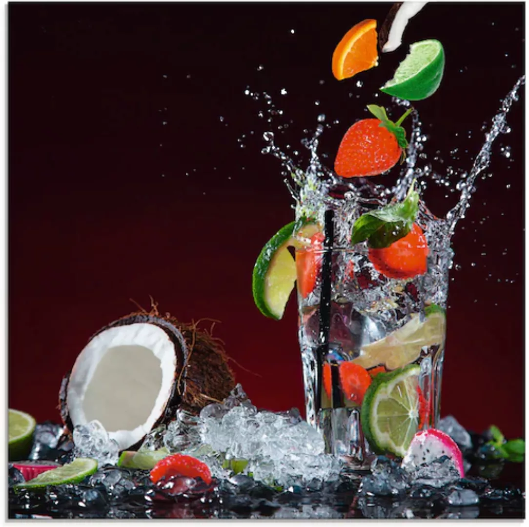 Artland Glasbild "Frischer Fruchtcocktail II", Getränke, (1 St.) günstig online kaufen