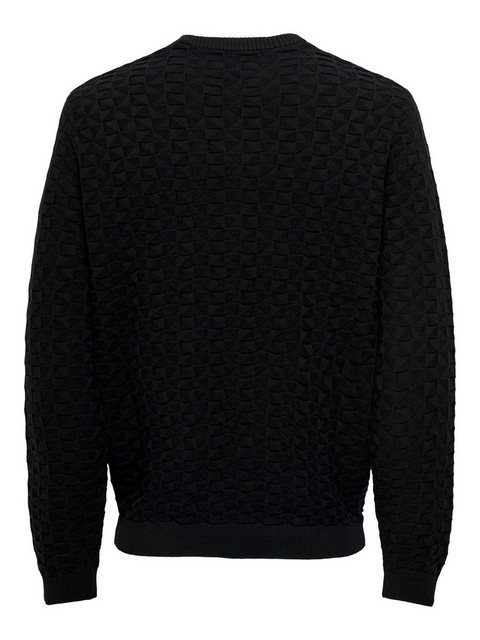 ONLY & SONS Strickpullover Design Pullover Geripptes Karo Strick Muster ONS günstig online kaufen