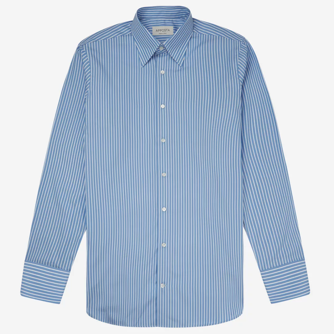 Hemd  streifen  hellblau 100% reine baumwolle leinwandbindung, kragenform günstig online kaufen