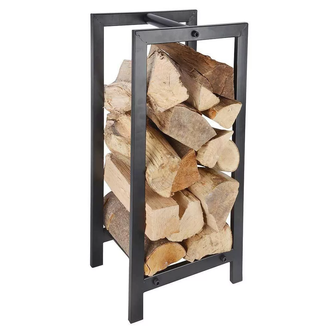 Kaminholzregal Brennholzlager Metall Holzlager Schwarz H 60cm günstig online kaufen