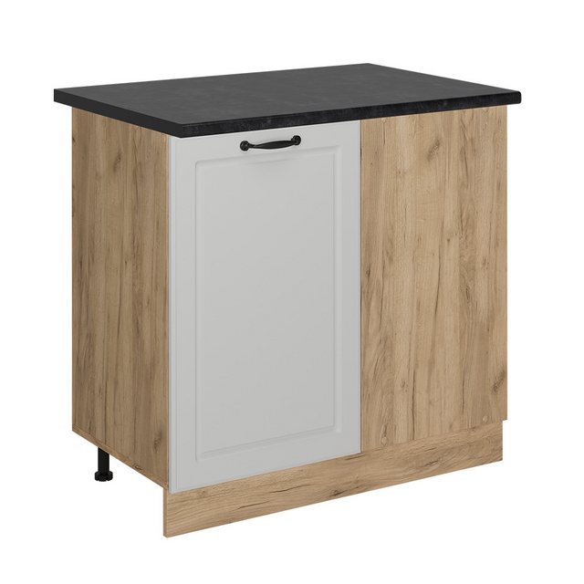 Vicco Eckunterschrank R-Line, Weiß Landhaus/Goldkraft Eiche, 86 cm, AP Anth günstig online kaufen