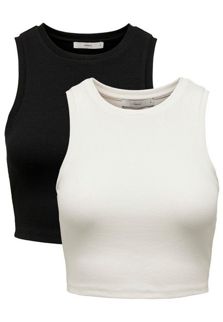 ONLY Shirttop Cropped Tank Top 2-er Stück Pack Kurzes Basic Set ONLVILMA (2 günstig online kaufen