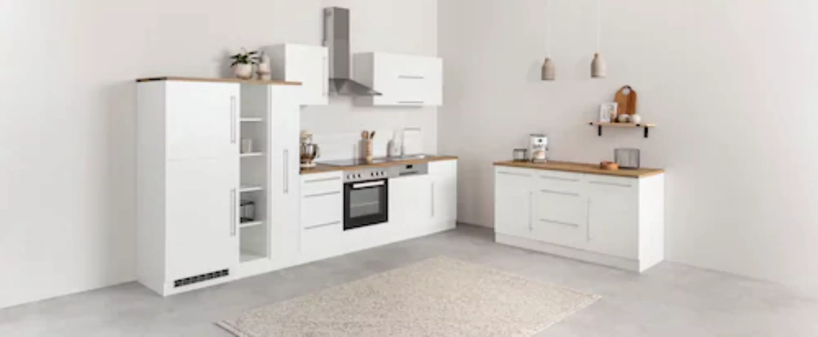 Kochstation Küchenzeile "KS-Samos", mit E-Geräten, Breite 340 cm günstig online kaufen
