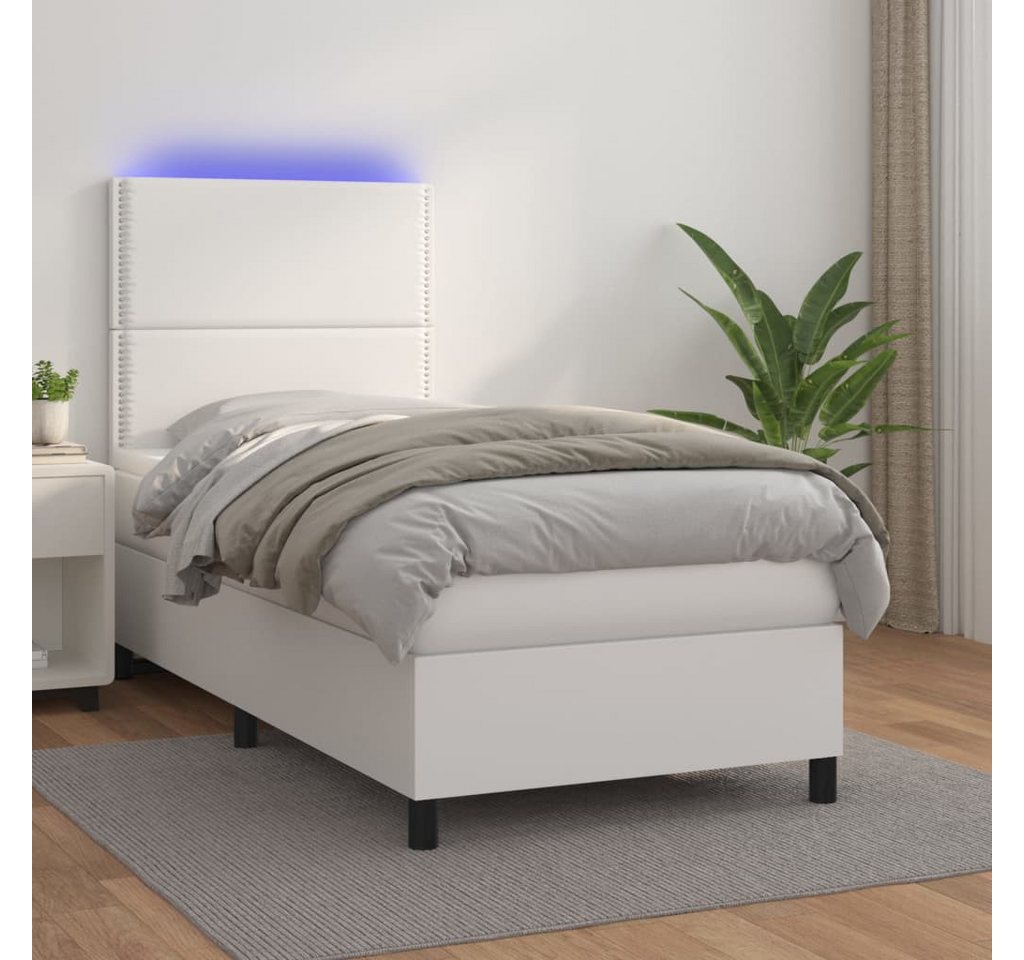 vidaXL Boxspringbett Boxspringbett mit Matratze & LED Kunstleder (80 x 200 günstig online kaufen