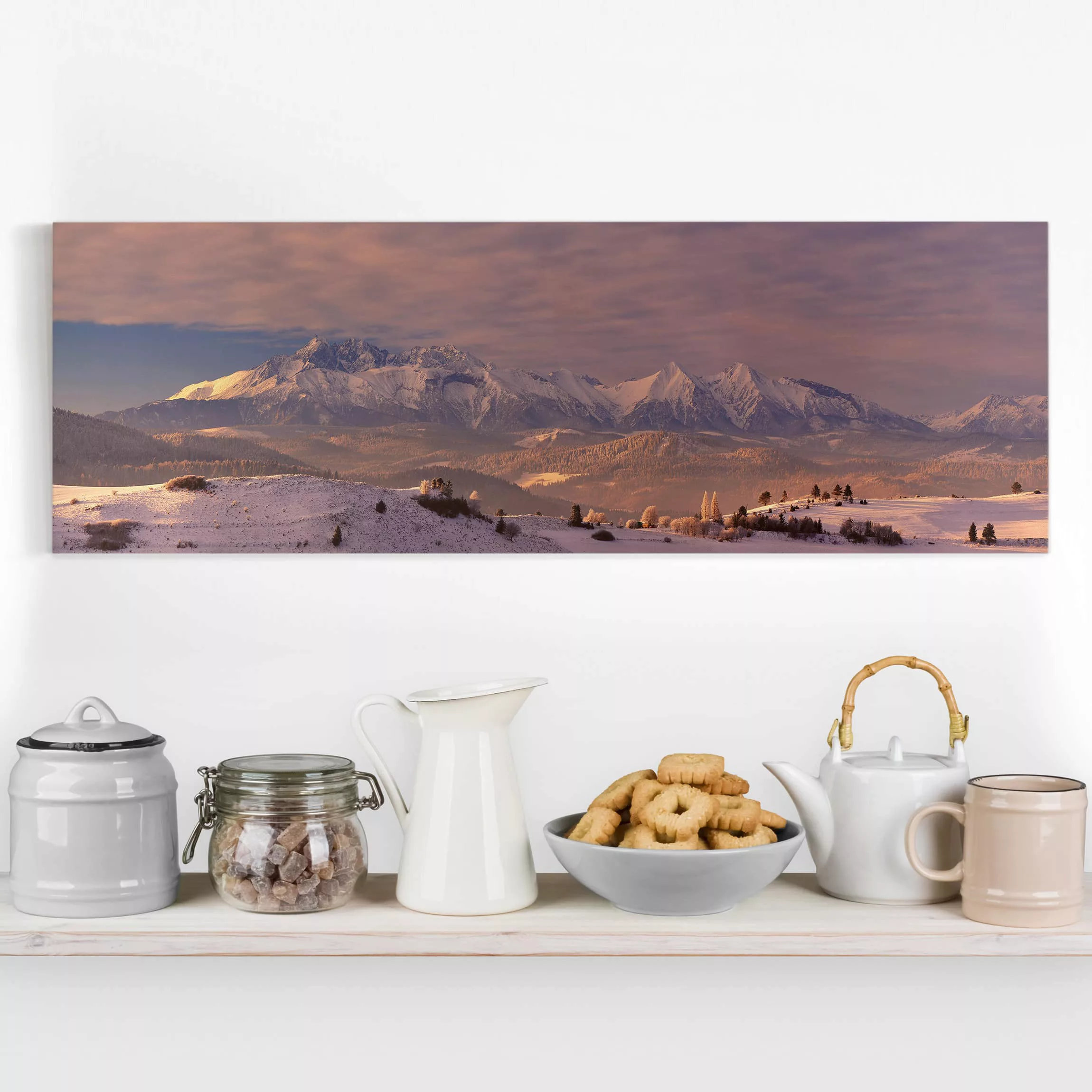 Leinwandbild Berg - Panorama Hohe Tatra am Morgen günstig online kaufen