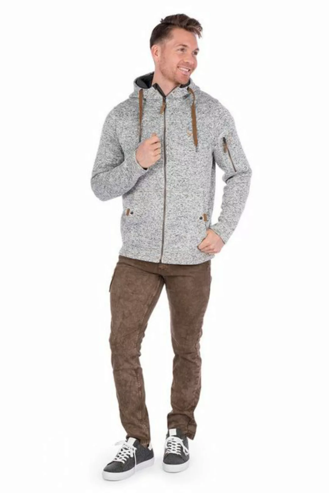 Tom Collins Outdoorjacke Strickfleecejacke Herren - RAMON - braun, hellgrau günstig online kaufen