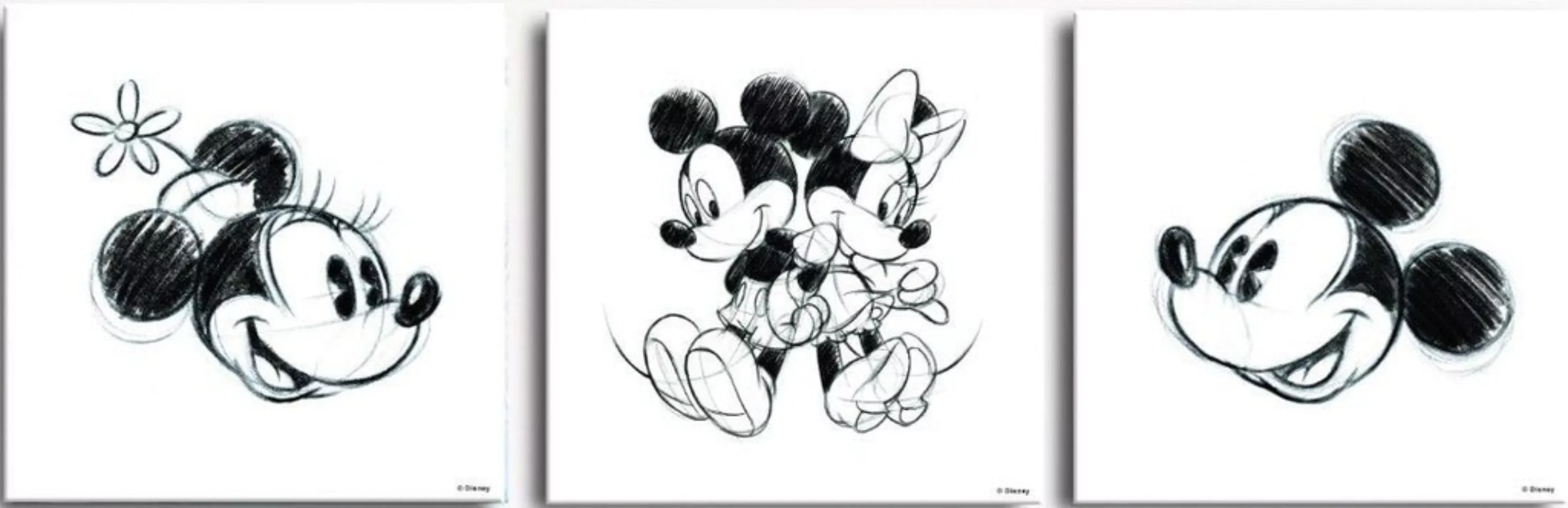 Disney Mehrteilige Bilder "Mickey & Minnie", (Set, 3 St.) günstig online kaufen