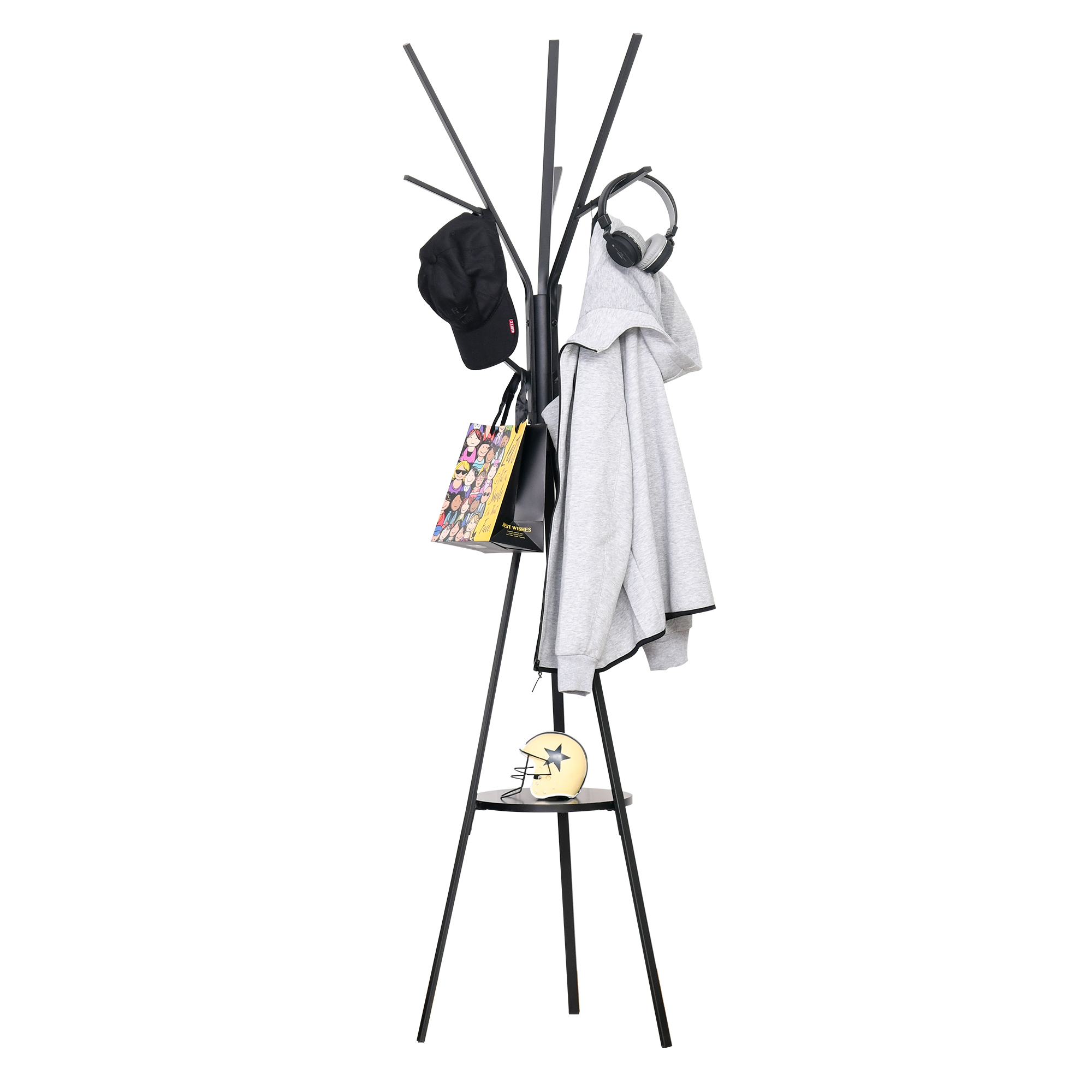 HOMCOM Garderobenständer Standgarderobe Kleiderständer 180 cm schwarz Metal günstig online kaufen