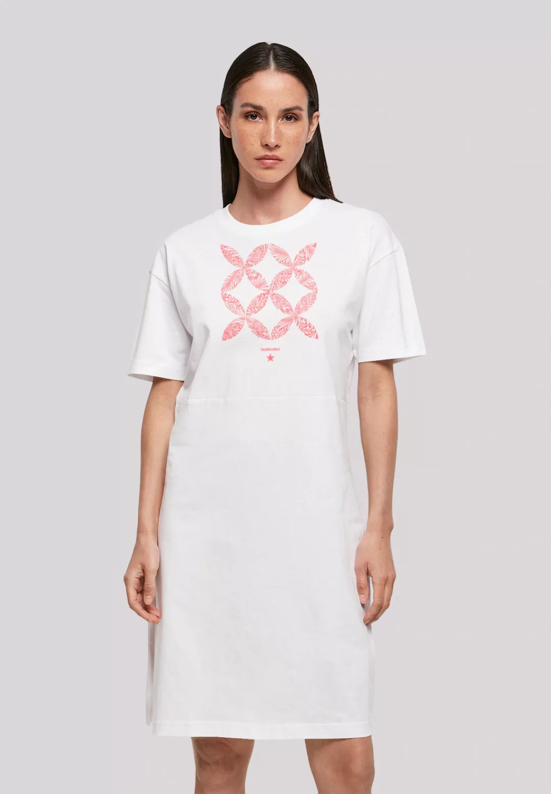 F4NT4STIC Shirtkleid "Blumenmuster Coral" günstig online kaufen