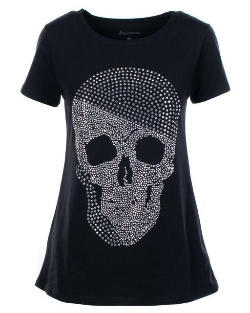 Zigma Fashion T-Shirt Totenkopfshirt, Skull, Strasssteine günstig online kaufen