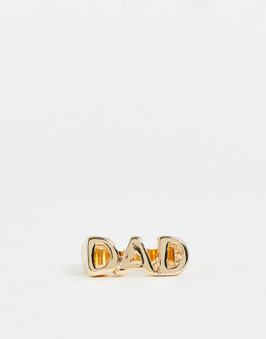 ASOS DESIGN – Goldfarbener „Dad“-Ring günstig online kaufen