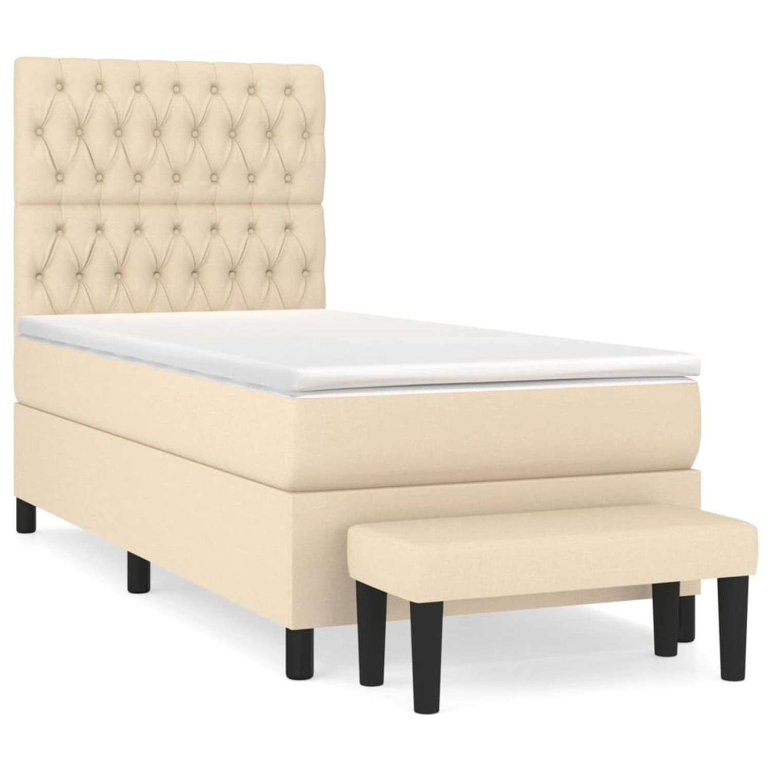 vidaXL Boxspringbett mit Matratze Creme 90x190 cm Stoff1358462 günstig online kaufen