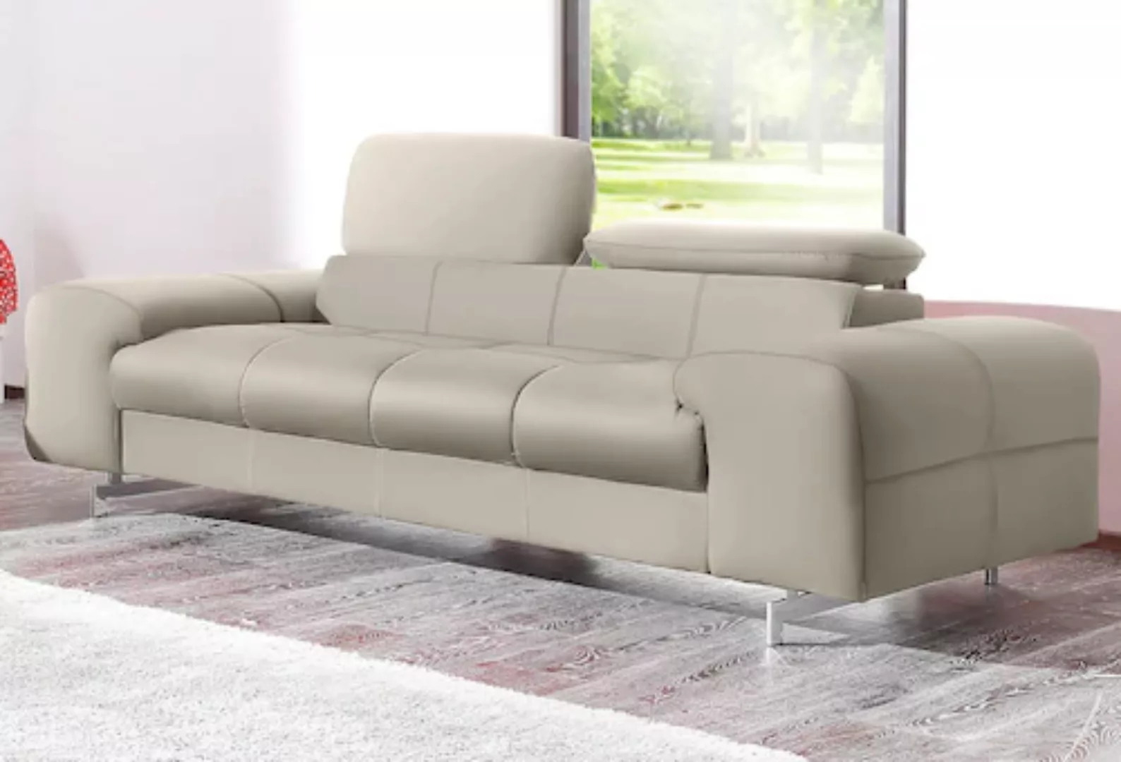 COTTA 2-Sitzer »Chef«, Big-Sofa mit Kopfteilverstellung, edle Metallkufen günstig online kaufen