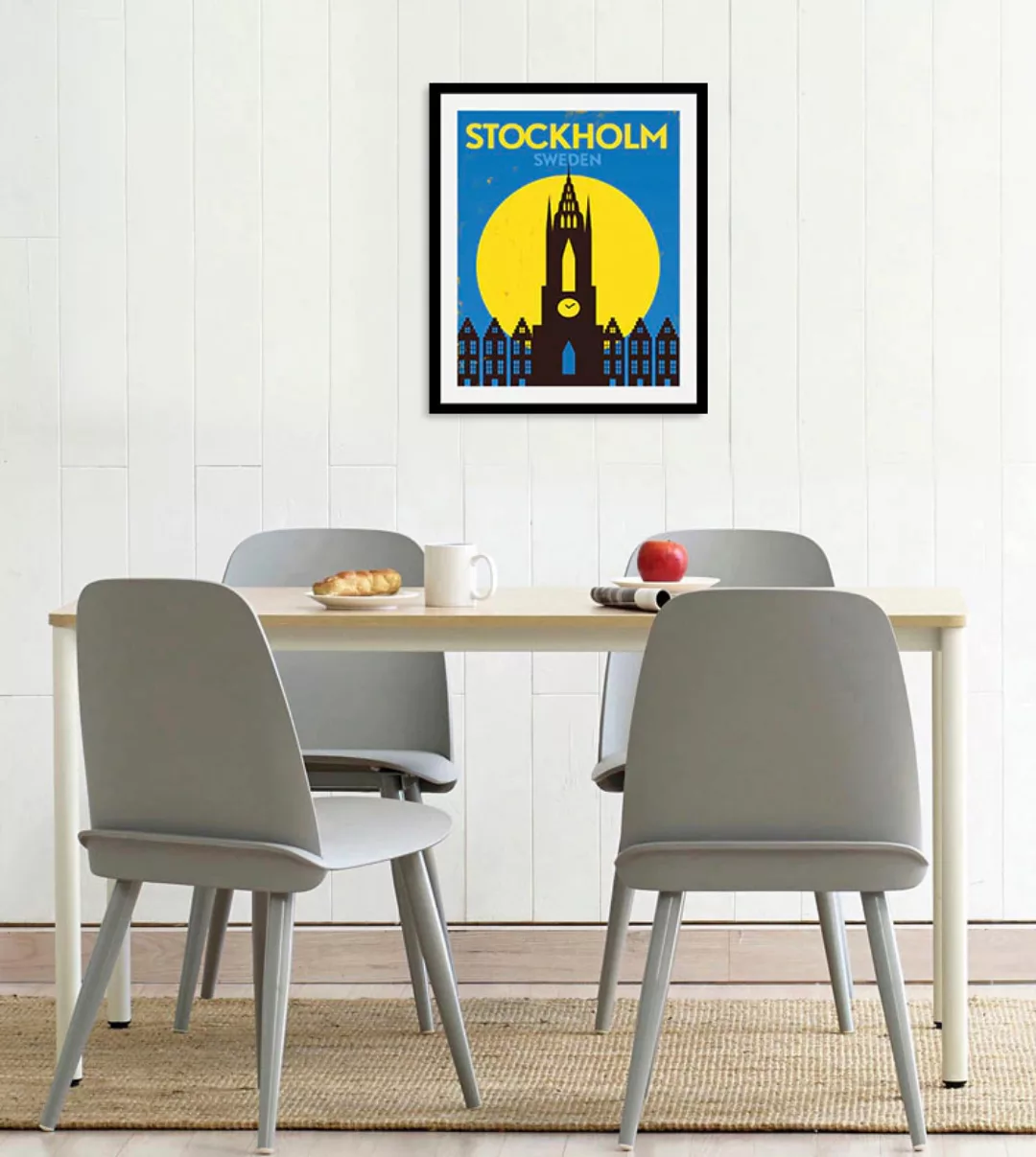 queence Bild "Stockholm", Stadt, (1 St.), gerahmt günstig online kaufen