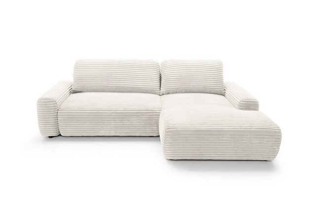 Goldstoff Ecksofa MOUNIR 270 cm, L-Form Schlafsofa mit Schlaffunktion und B günstig online kaufen