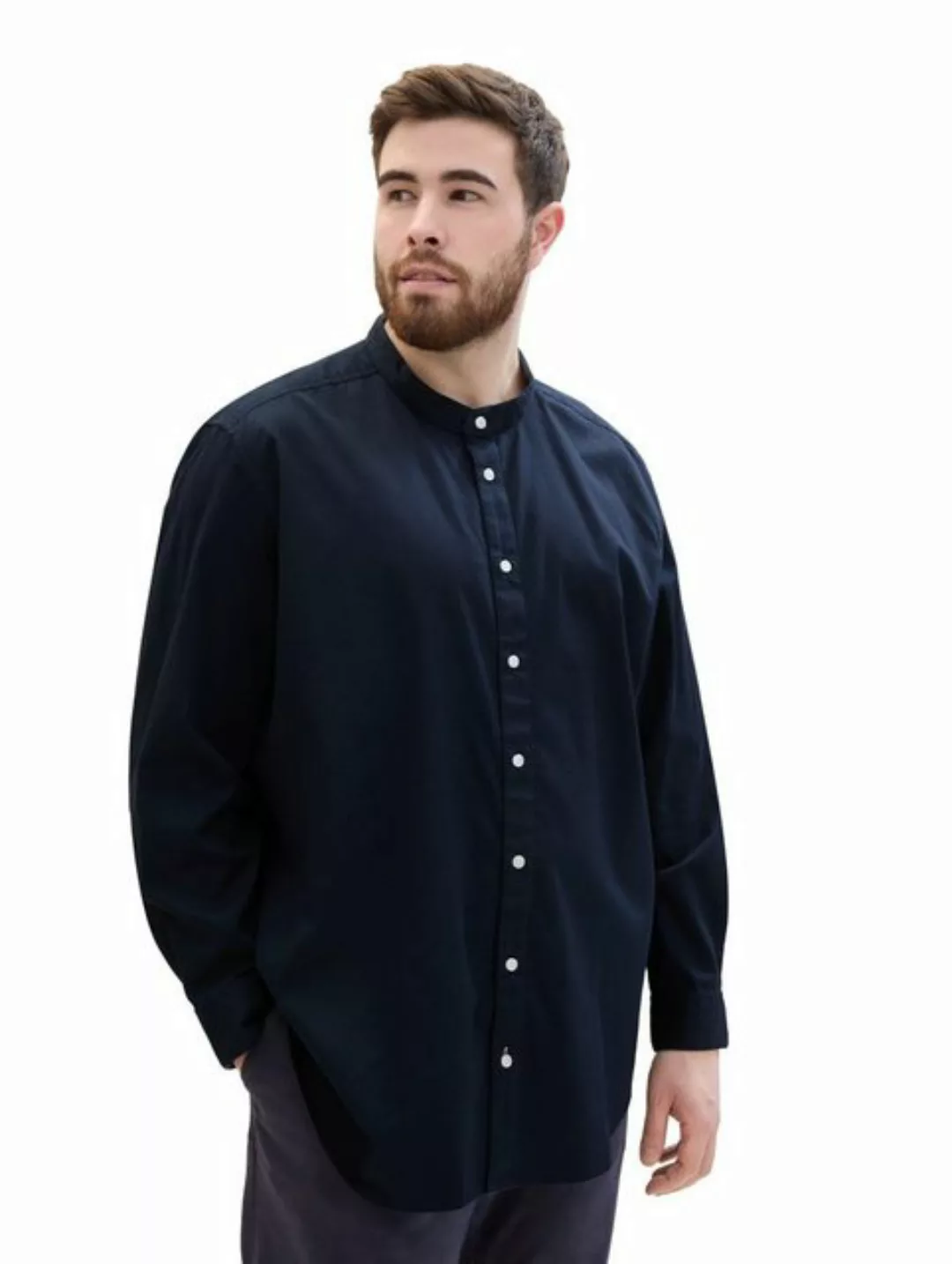 TOM TAILOR PLUS Langarmhemd mit Stehkragen günstig online kaufen