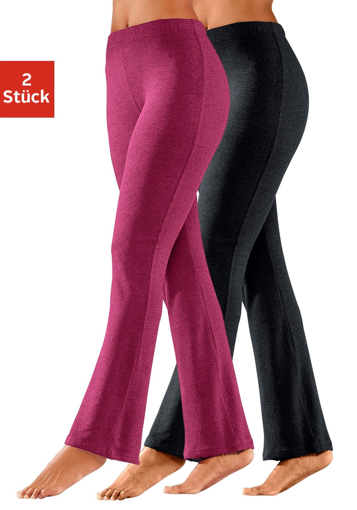 vivance active Jazzpants (2er-Pack) mit leicht ausgestelltem Bein, Loungewe günstig online kaufen