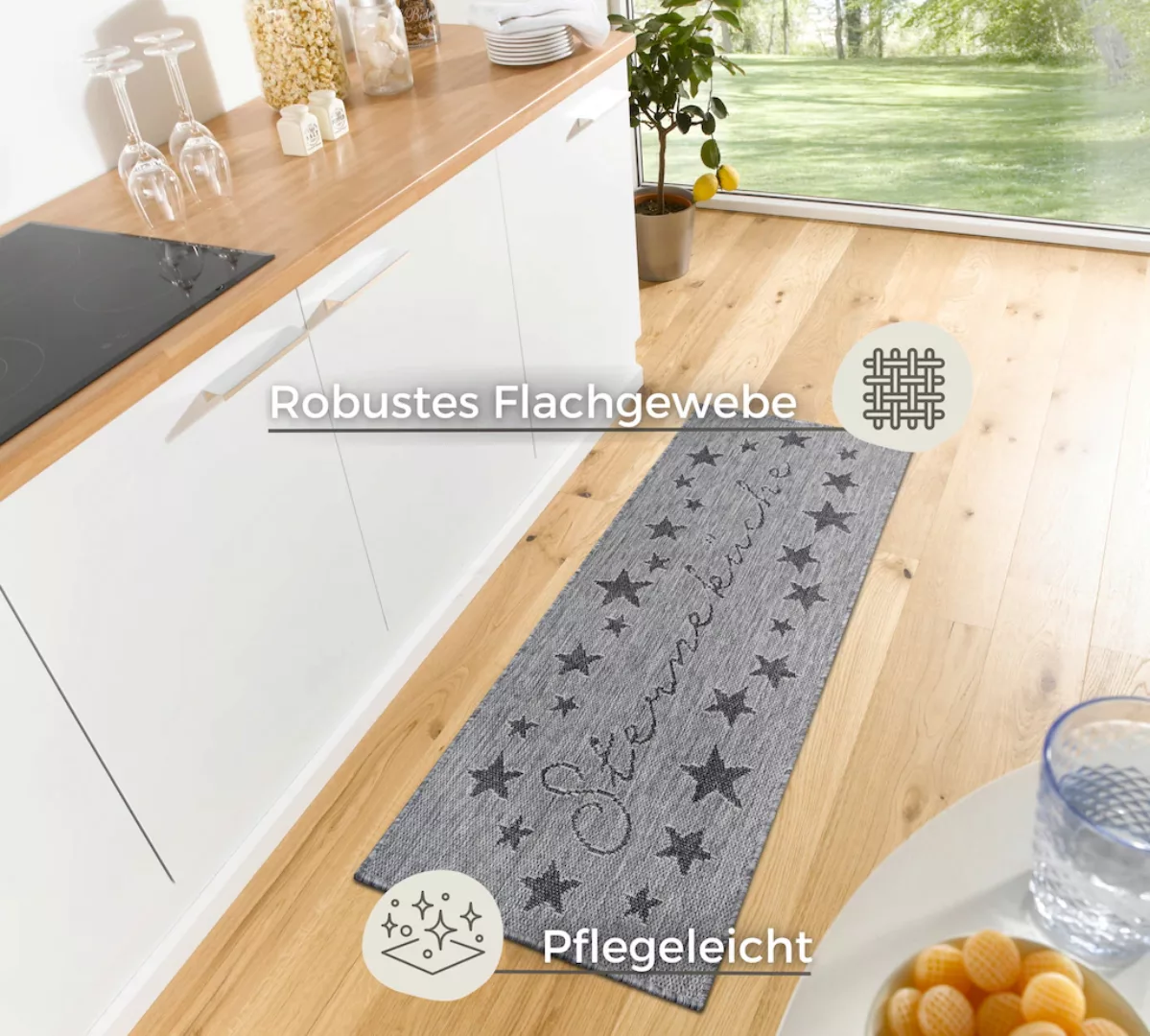 HANSE Home Küchenläufer »Sterneküche«, rechteckig, 5 mm Höhe, Läufer, Rutsc günstig online kaufen