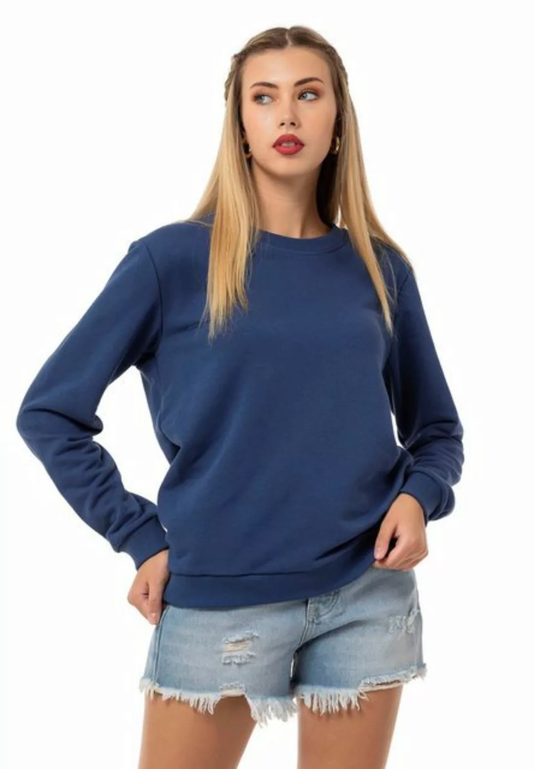 RedBridge Sweatshirt Red Bridge Damen Sweatshirt Rundhals Pullover Indigo L günstig online kaufen