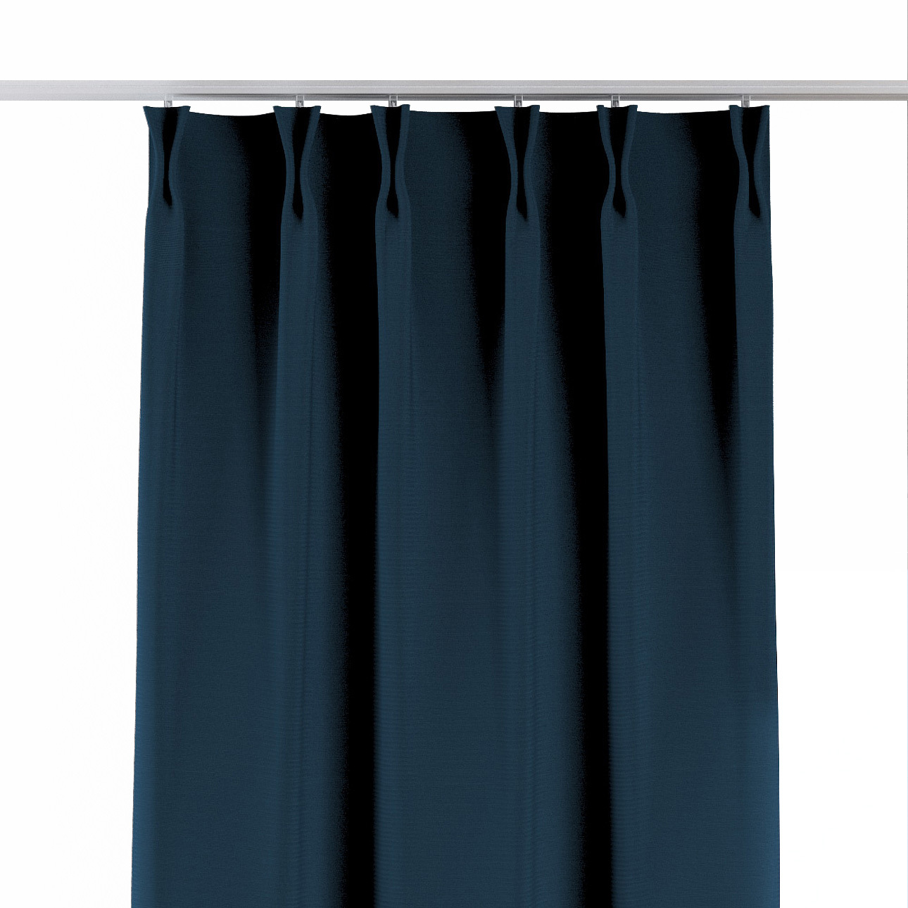 Vorhang mit flämischen 2-er Falten, marinenblau , Cotton Panama (702-48) günstig online kaufen