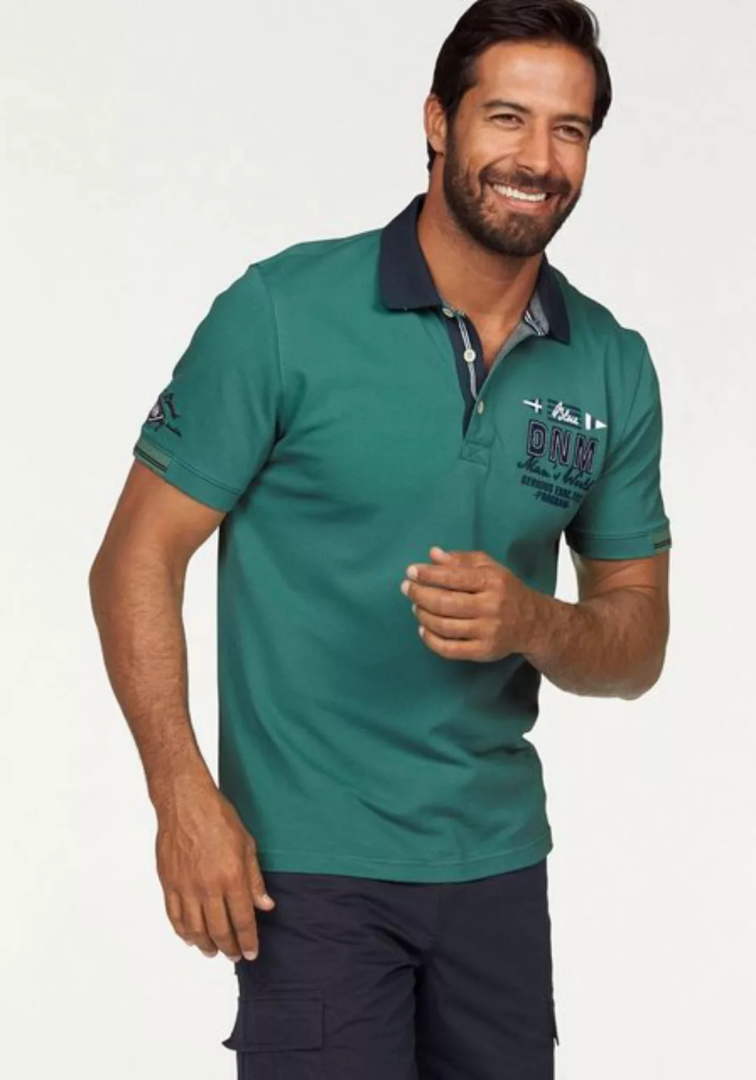 Man's World Poloshirt in Piqué-Qualität mit Kontrastkragen günstig online kaufen