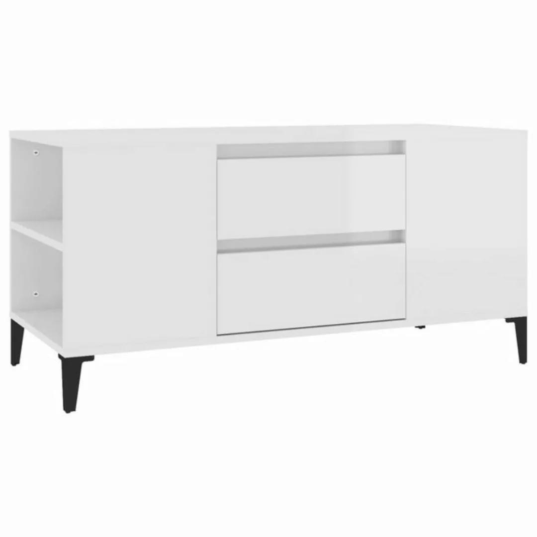 furnicato TV-Schrank Hochglanz-Weiß 102x44,5x50 cm Holzwerkstoff (1-St) günstig online kaufen