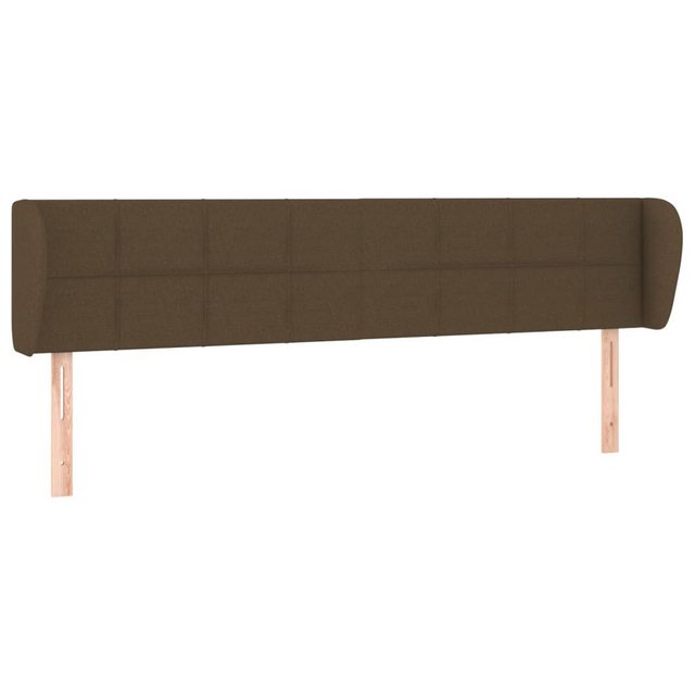 vidaXL Bett, Kopfteil mit Ohren Dunkelbraun 203x23x78/88 cm Stoff günstig online kaufen