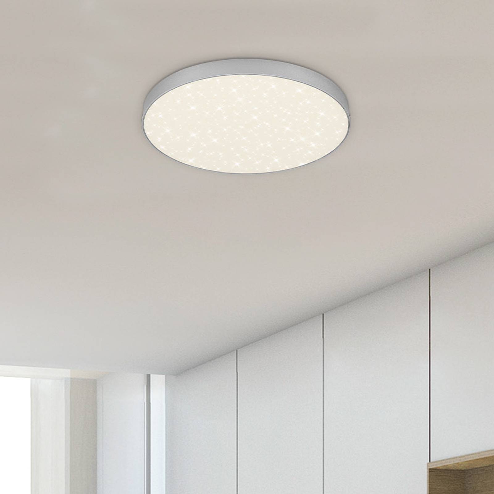 LED-Deckenleuchte Flame Star, Ø 28,7 cm, silber günstig online kaufen