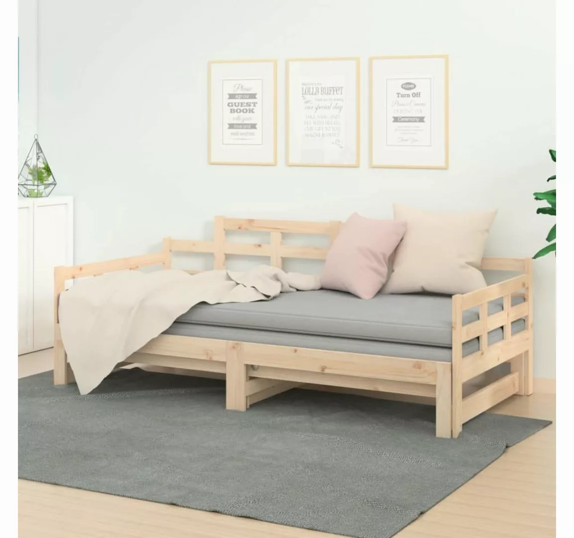 furnicato Bett Tagesbett Ausziehbar Massivholz Kiefer 2x(90x190) cm günstig online kaufen
