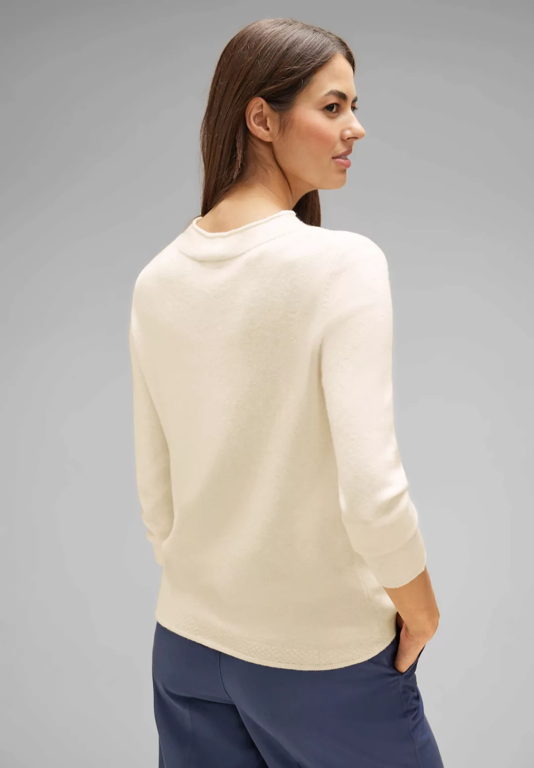 STREET ONE Stehkragenpullover, im Melange Look günstig online kaufen