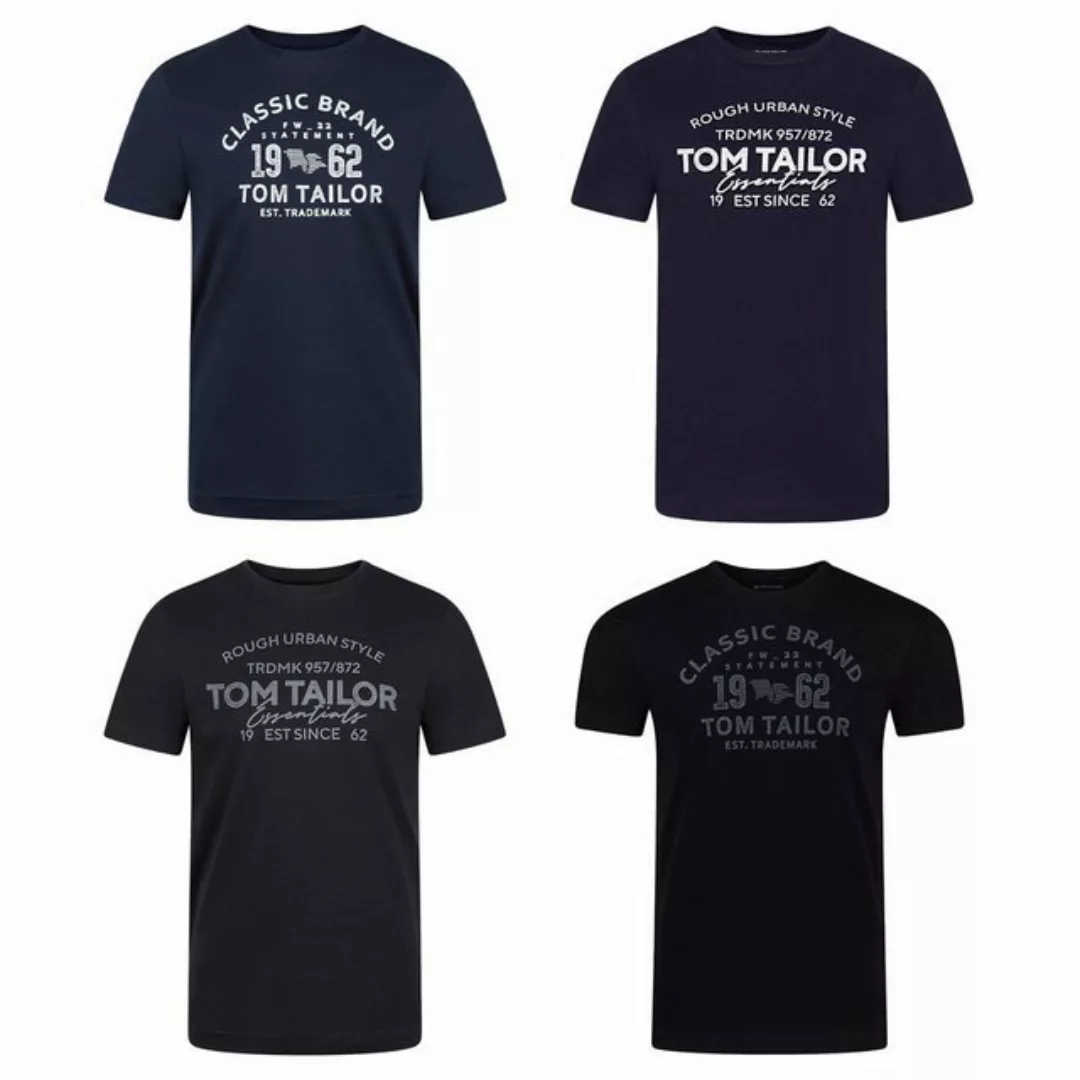Tom Tailor Herren Rundhals T-Shirt Regular Fit 4er Pack günstig online kaufen