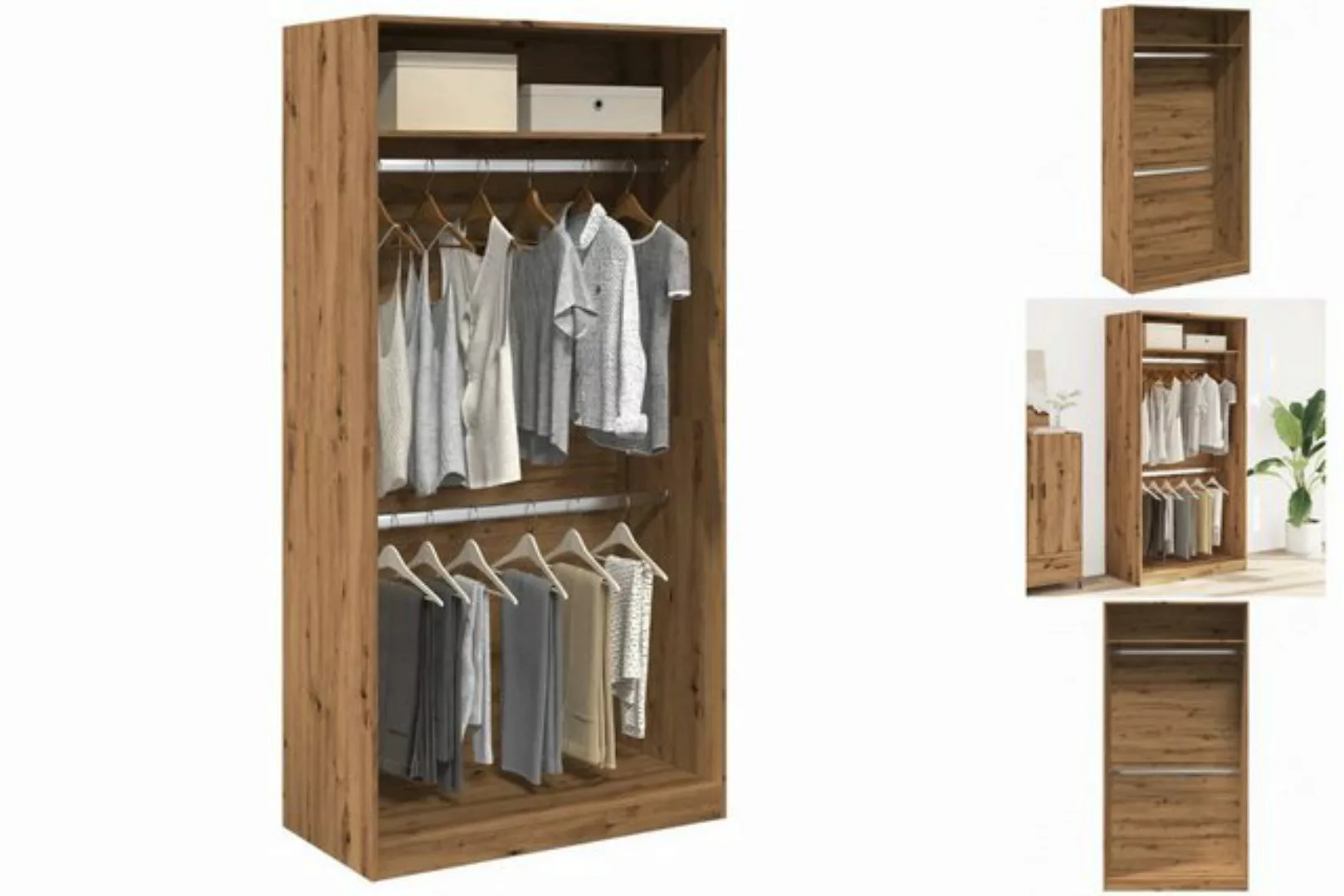 vidaXL Kleiderschrank Kleiderschrank Artisan-Eiche 100x50x200 cm Holzwerkst günstig online kaufen