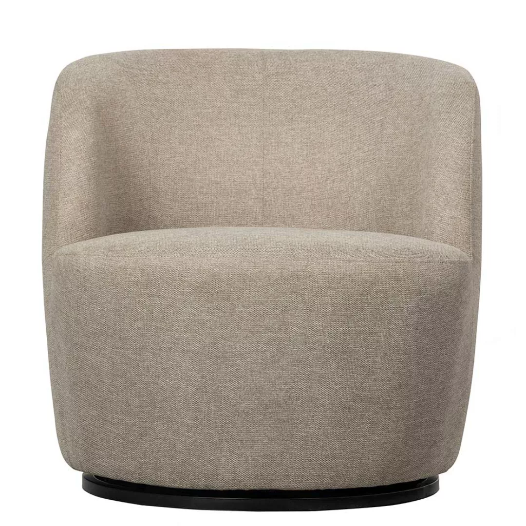 Drehbarer Lounge Sessel in Beige Bezug aus Webstoff günstig online kaufen