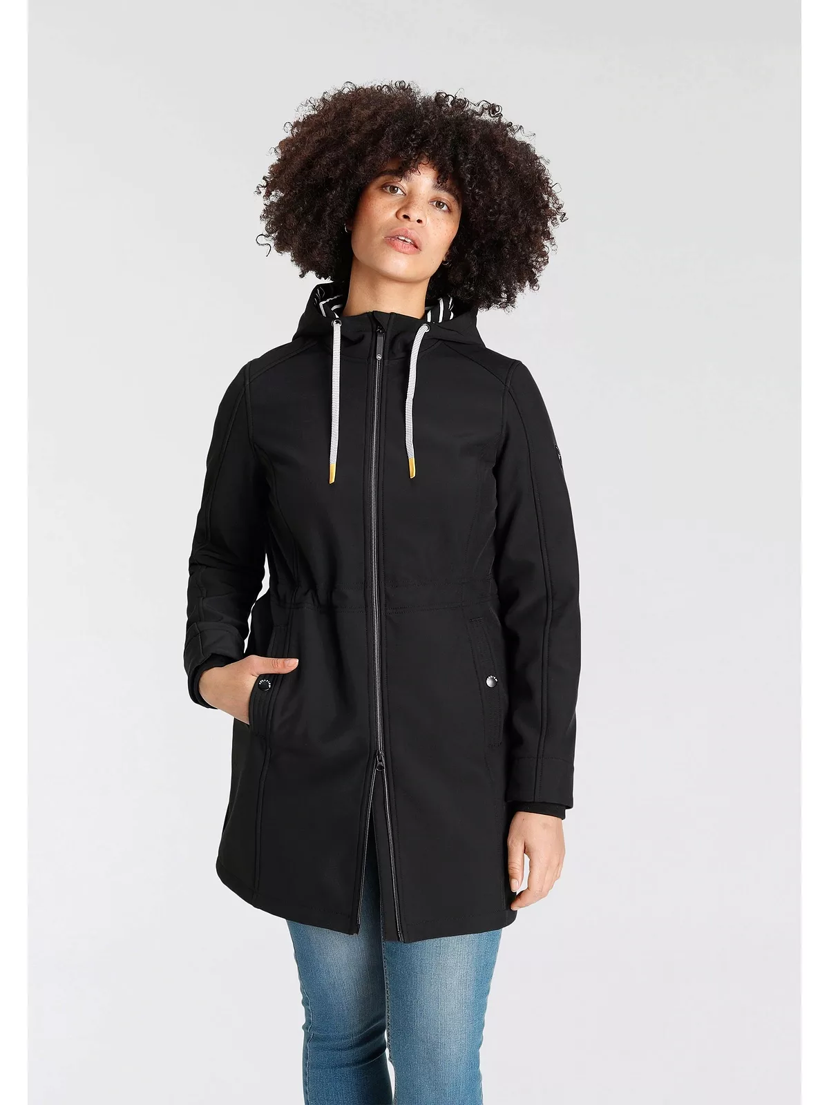 Polarino Softshelljacke "Große Größen", mit Kapuze, Logo auf dem Ärmel günstig online kaufen