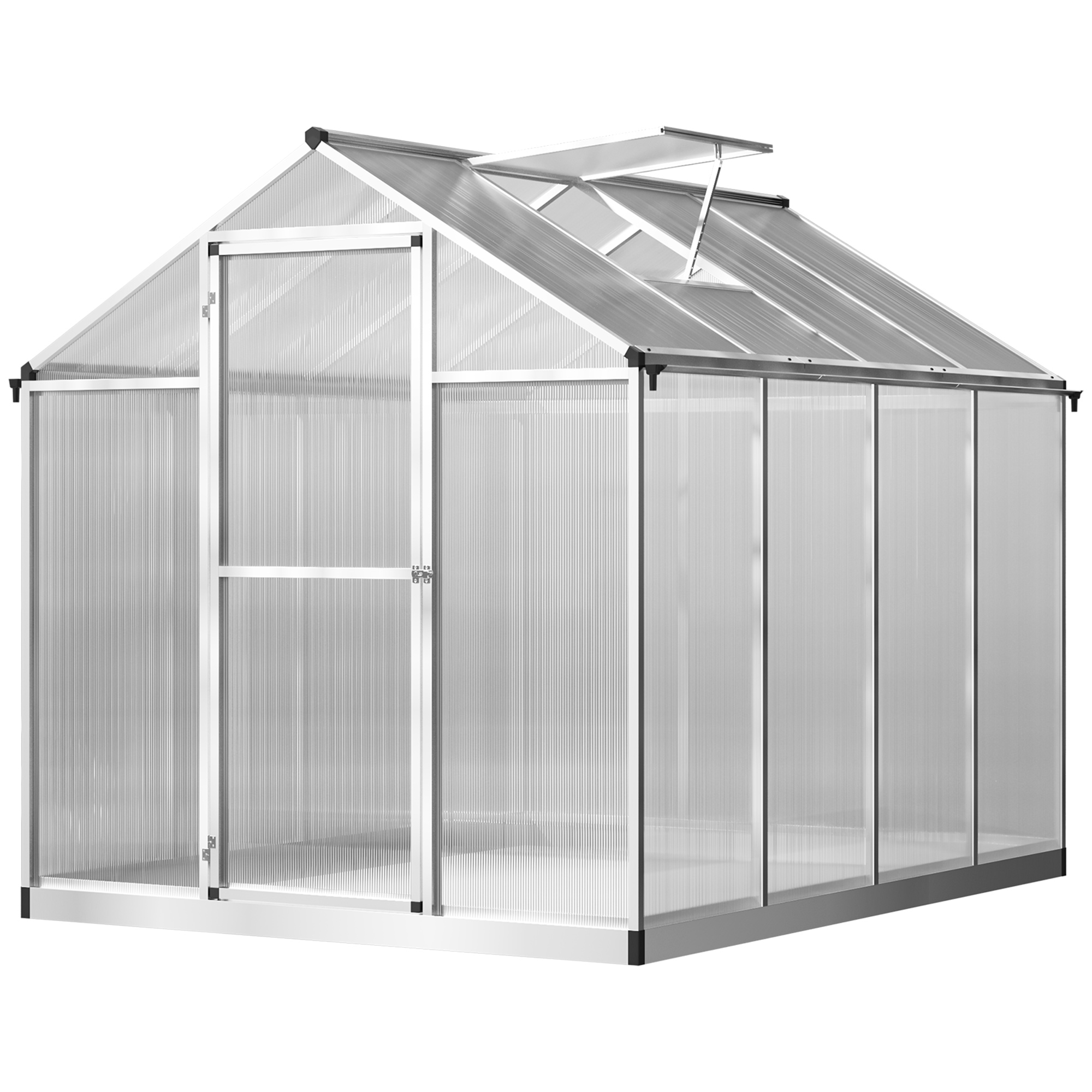 Outsunny Gewächshaus aus Aluminium und Polycarbonat in 4,6 m², Maße 2,42L x günstig online kaufen