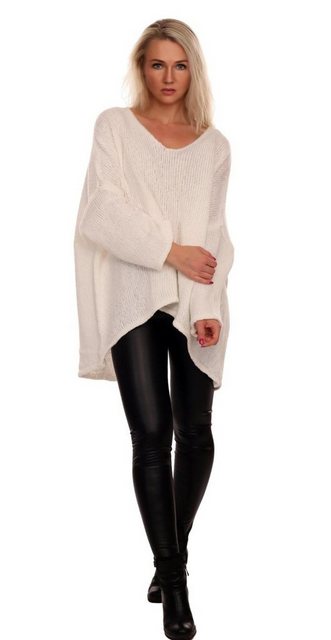 Charis Moda Strickpullover V-​Ausschnitt im Oversized Look vorne kurz hinte günstig online kaufen