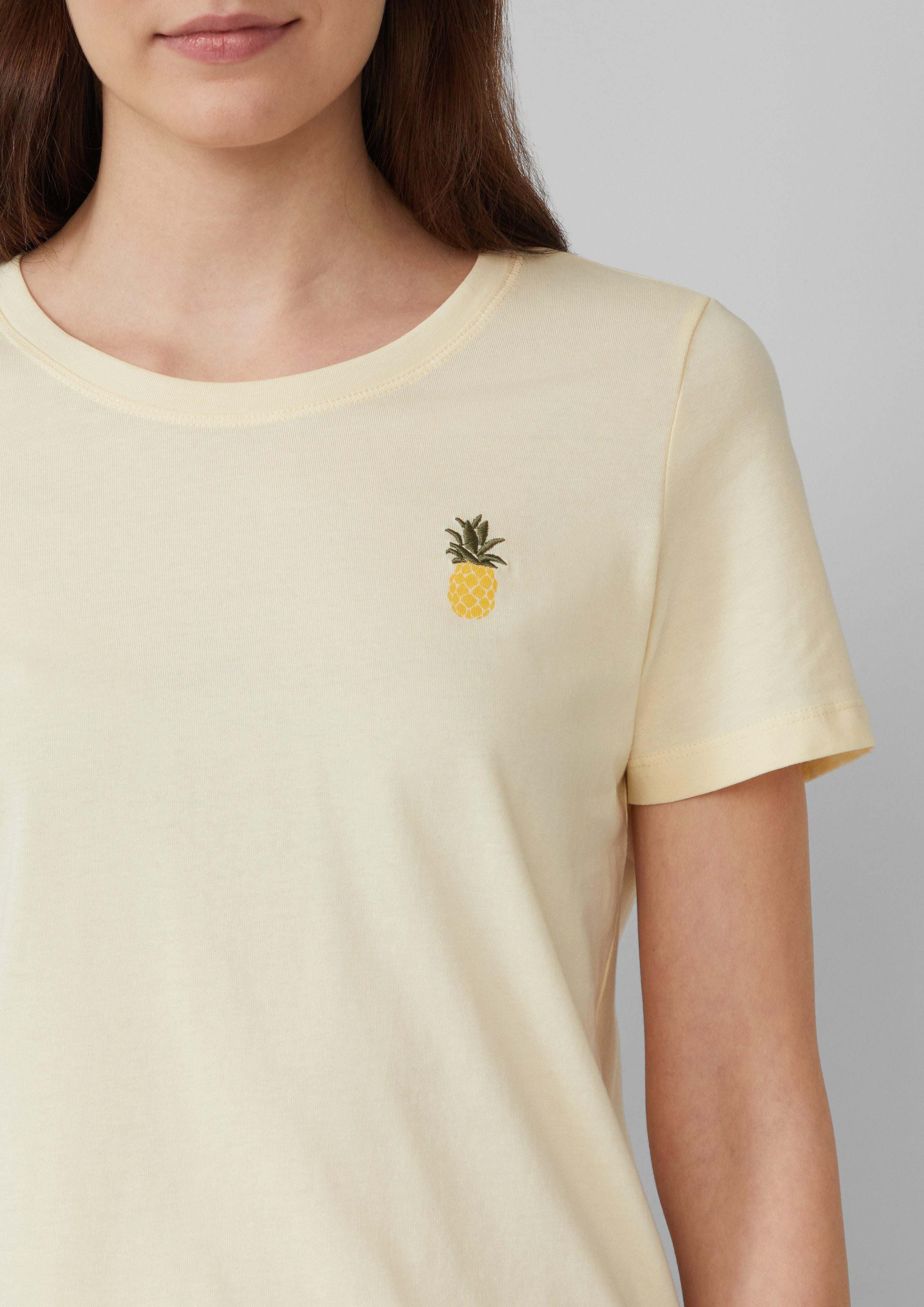 s.Oliver Kurzarmshirt Jersey-T-Shirt mit Stickerei Artwork günstig online kaufen