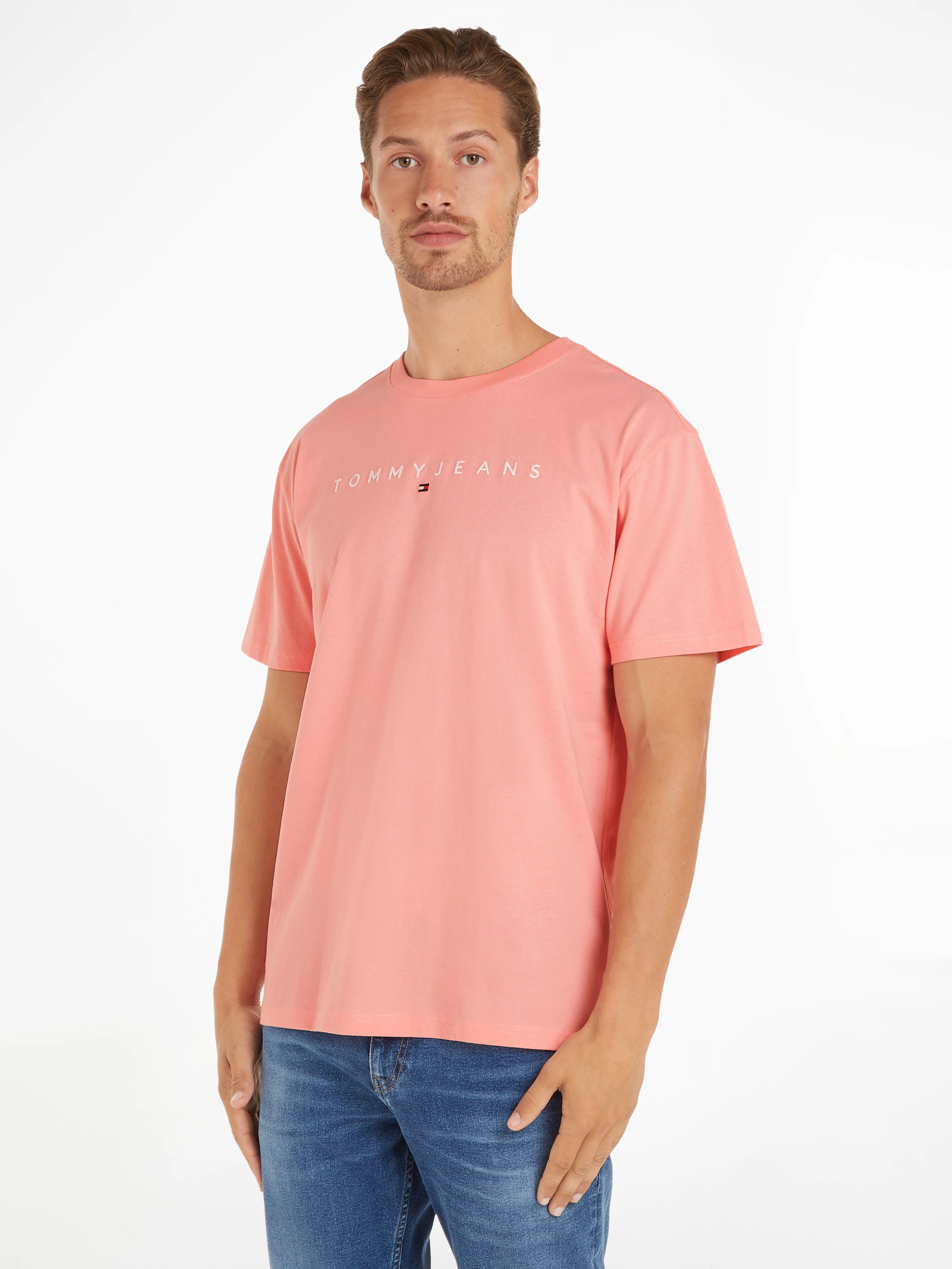 Tommy Jeans T-Shirt TJM REG LINEAR LOGO TEE EXT mit Markenlabel günstig online kaufen