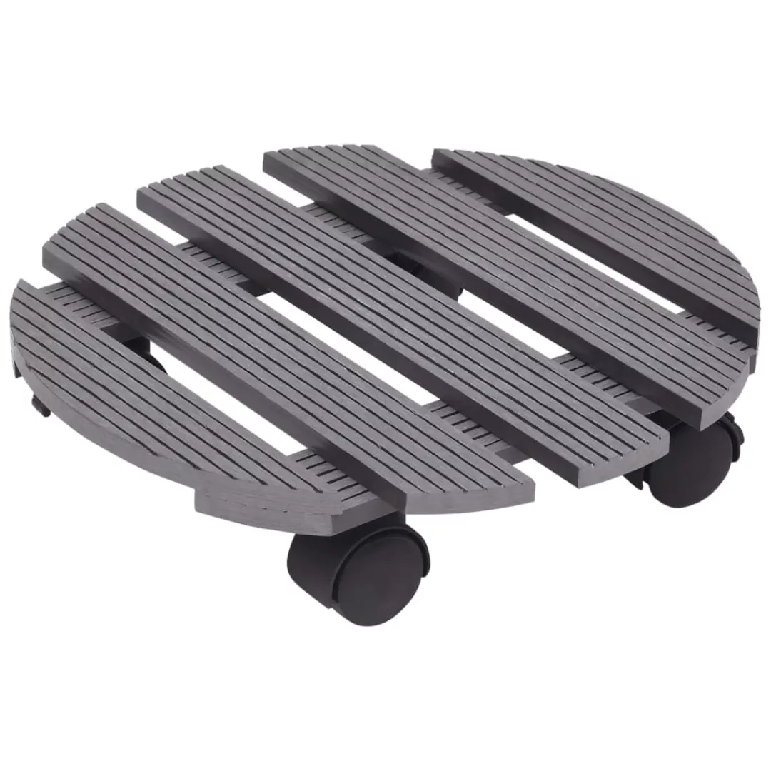 Pflanzenroller 2 Stk. Grau Ø30x7,5 Cm Wpc günstig online kaufen