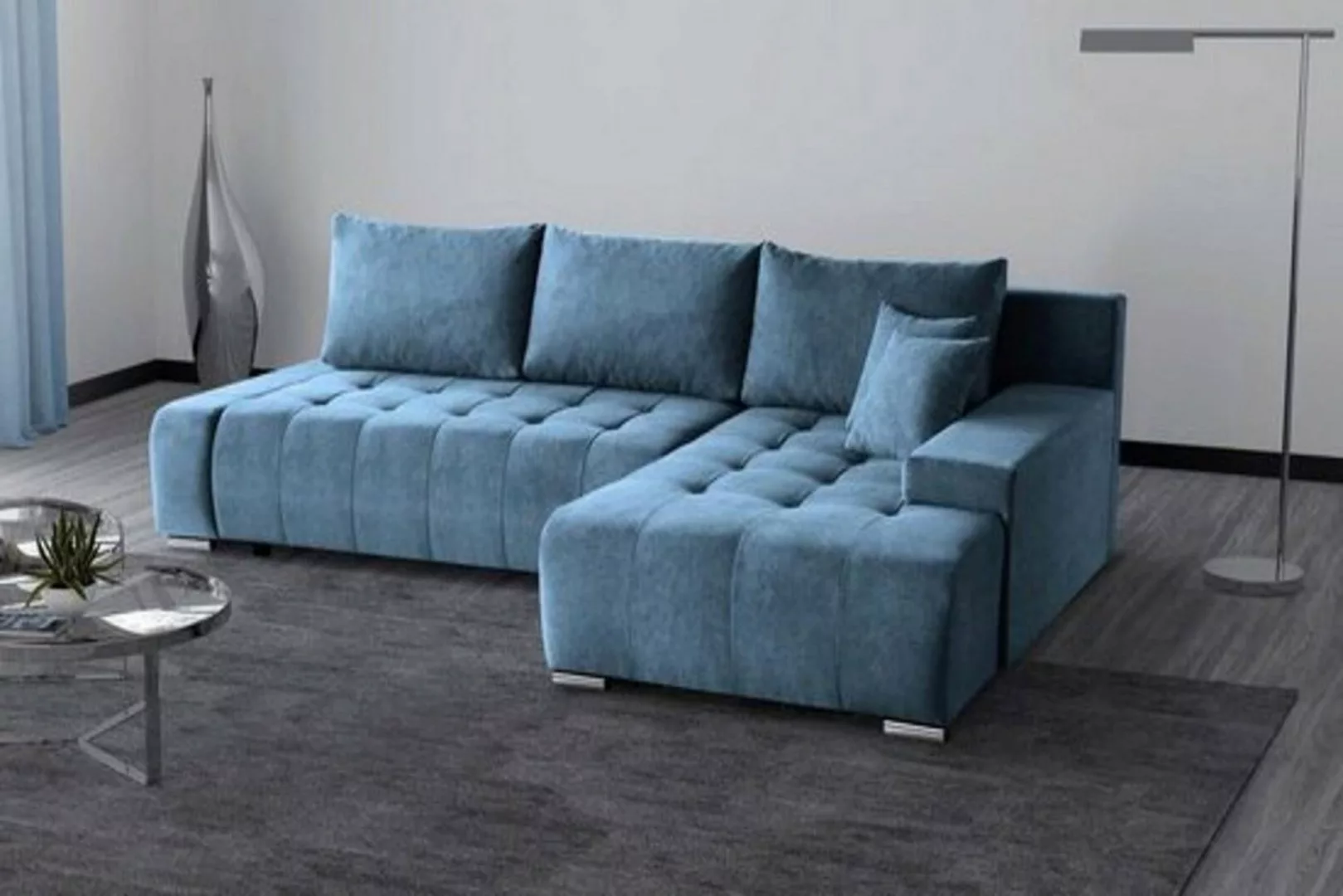 Beautysofa Ecksofa Ecksofa Sofa DRACO mit Schlaffunktion, Bettkasten Couch günstig online kaufen