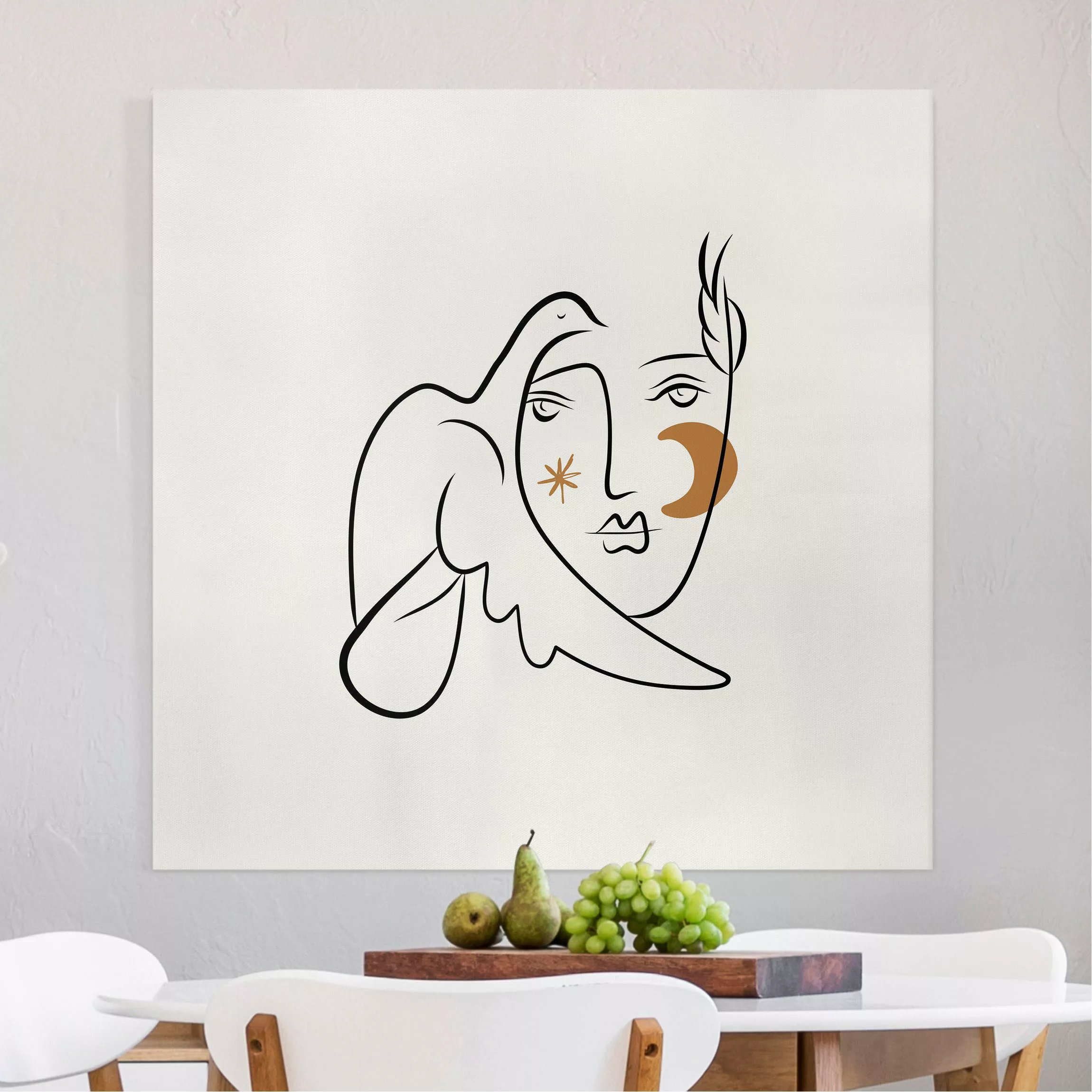 Leinwandbild Picasso Interpretation - Dame mit Taube II günstig online kaufen