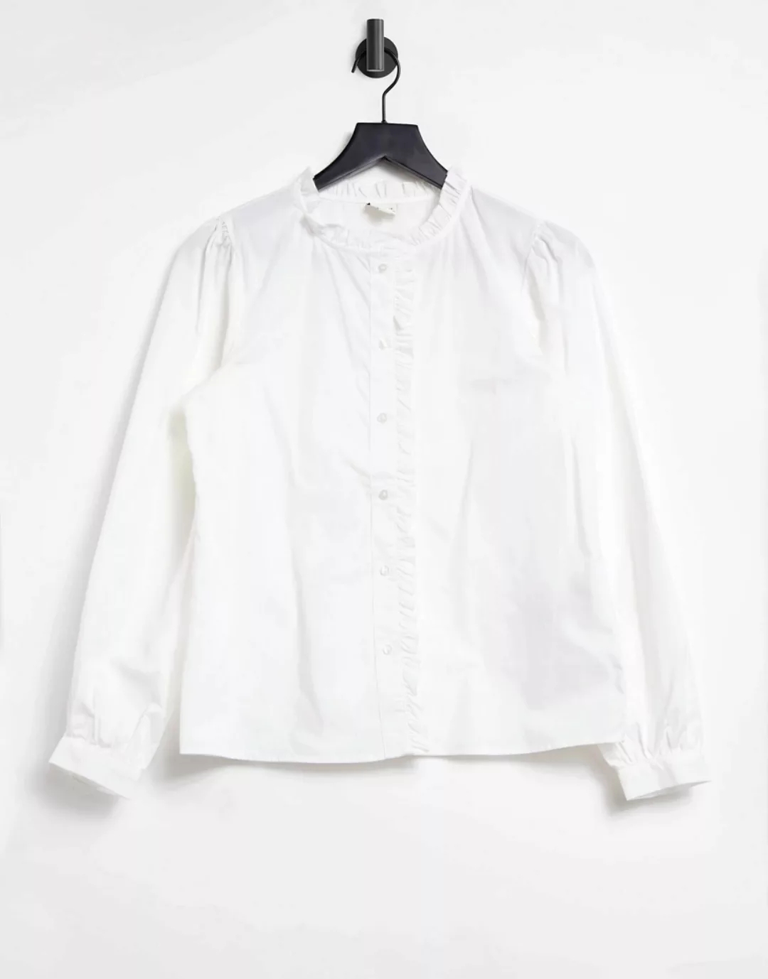 JDY – Hemd in Weiß mit Rüschenkragen günstig online kaufen