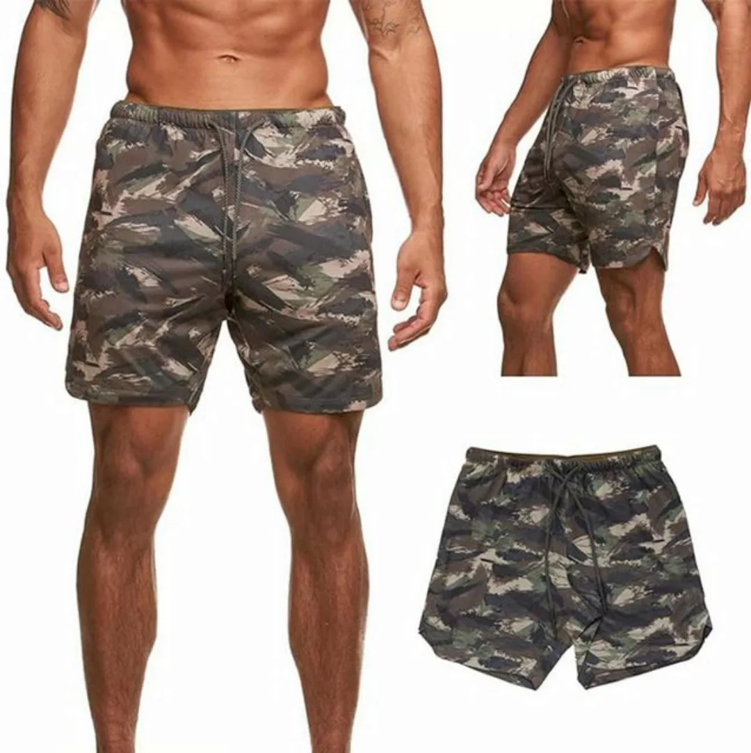 KIKI Strandshorts Herren Camouflage Fitness Shorts locker und schnell trock günstig online kaufen
