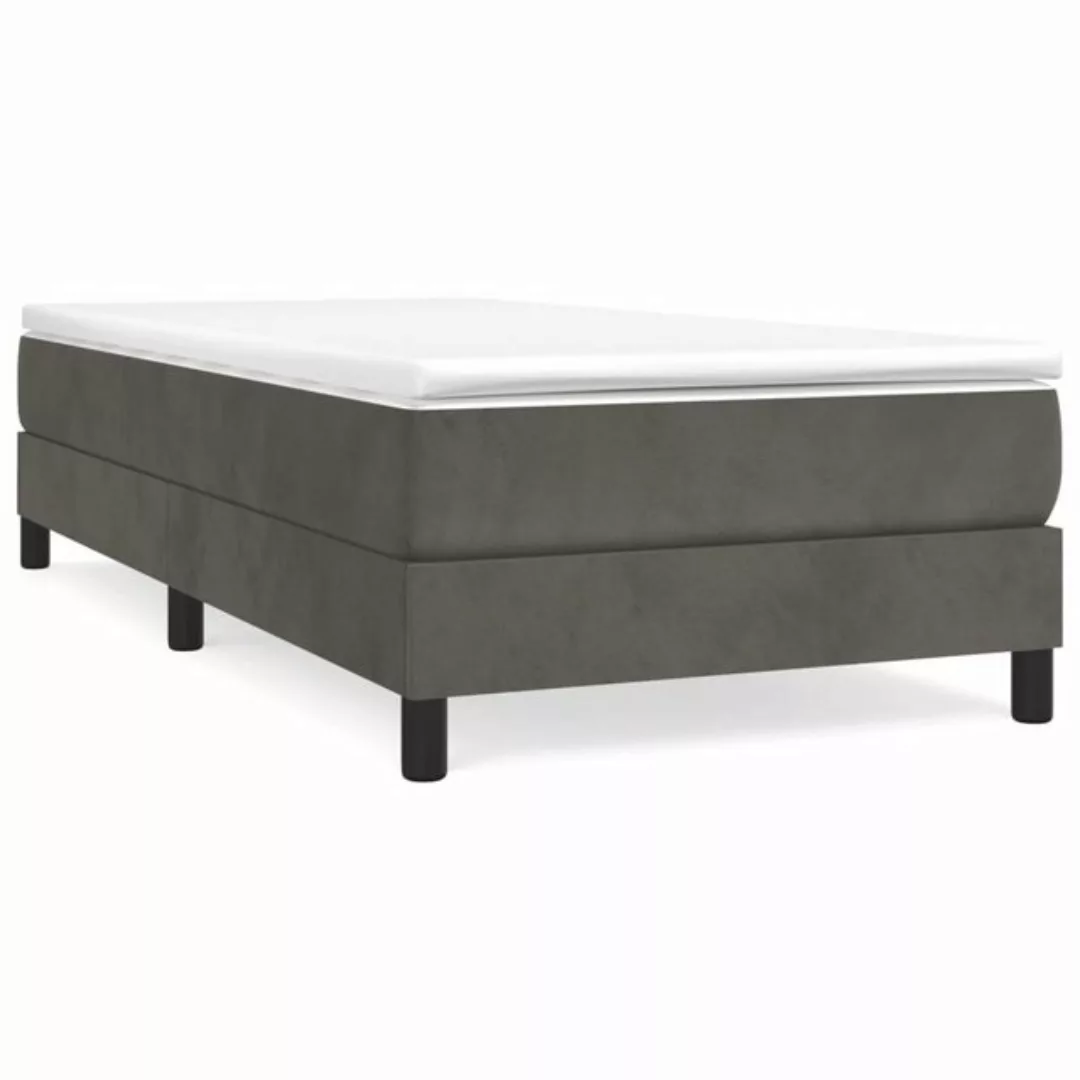 furnicato Bett Boxspringbett mit Matratze Dunkelgrau 90x190 cm Samt günstig online kaufen