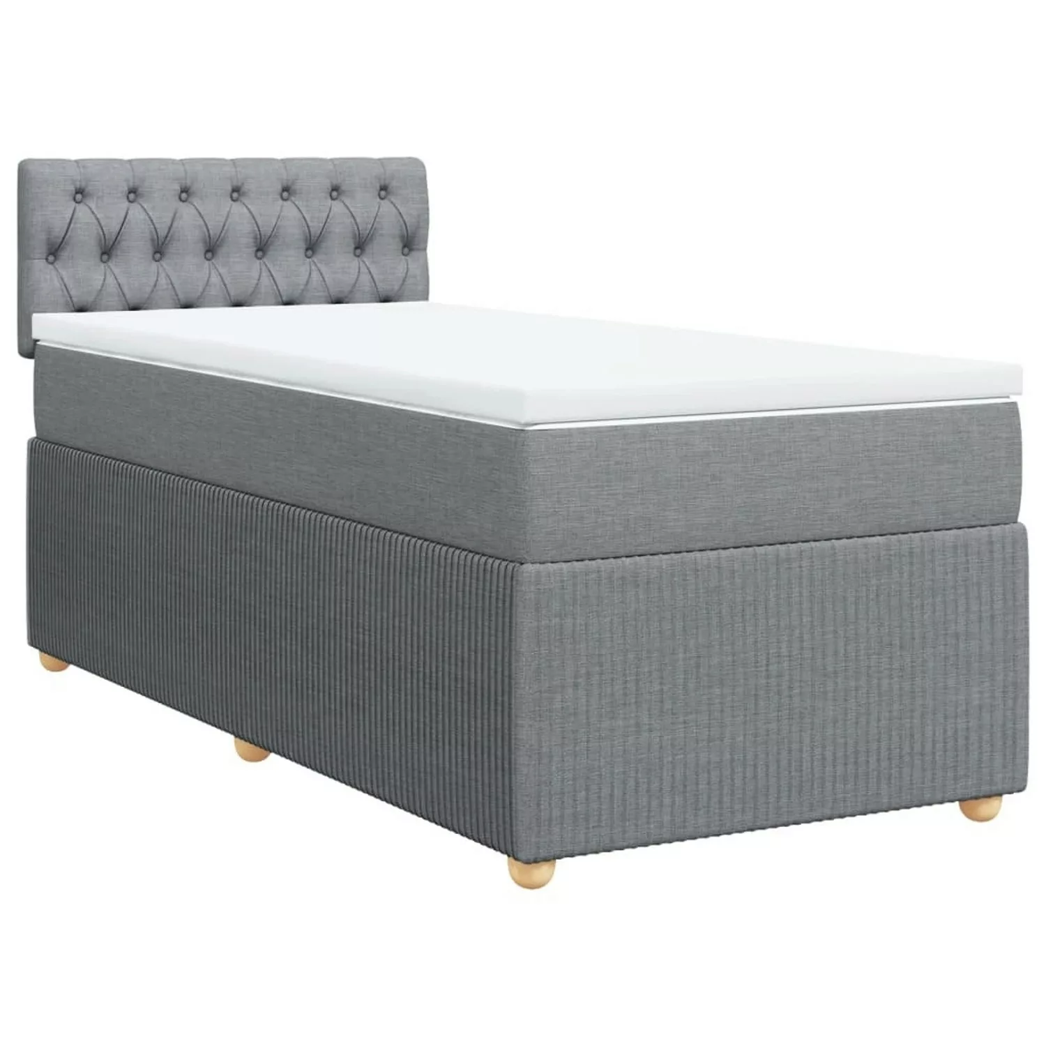 vidaXL Boxspringbett mit Matratze Hellgrau 90x190 cm Stoff2102558 günstig online kaufen