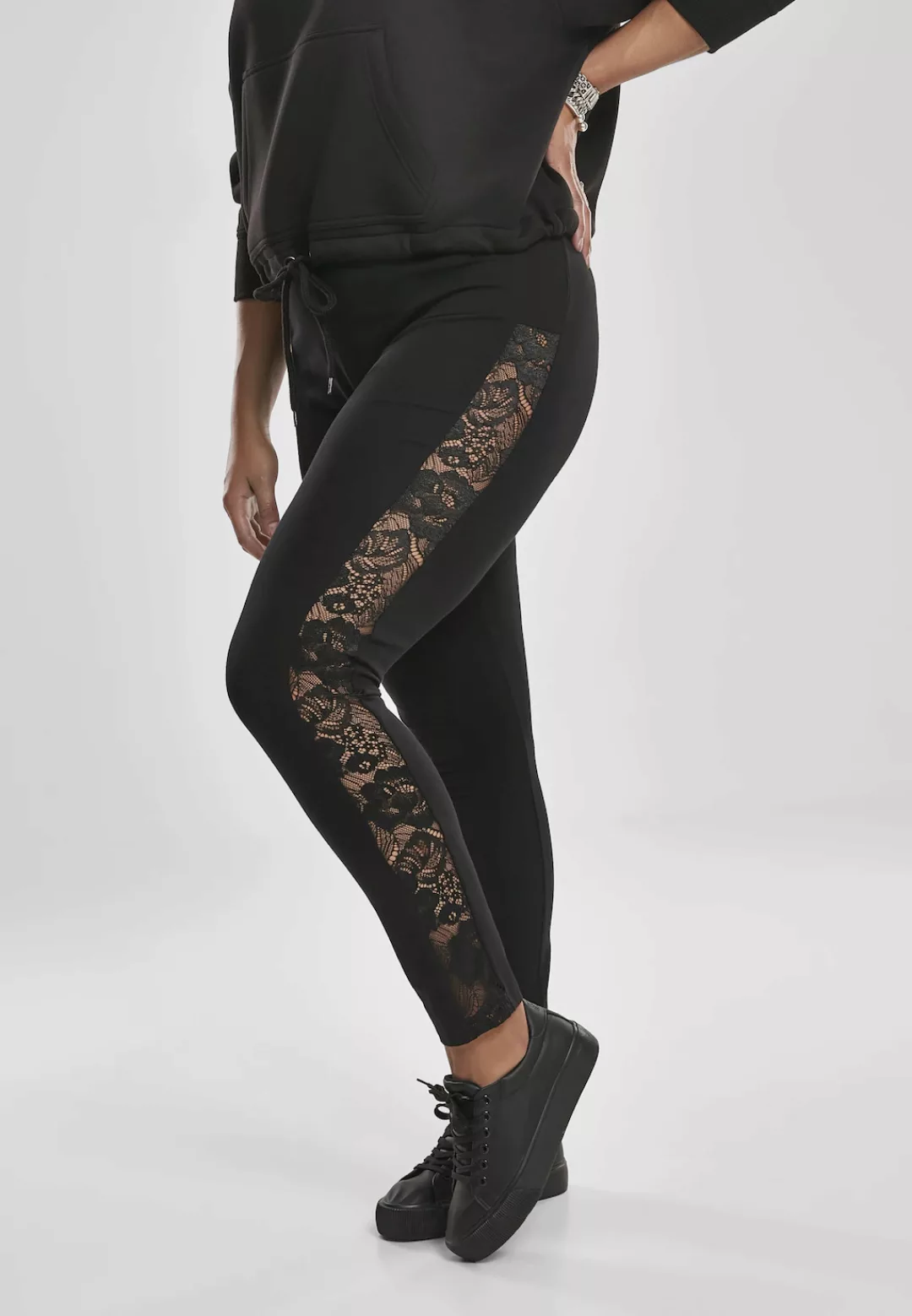 URBAN CLASSICS Leggings "Damen Ladies Lace Striped Leggings", (1 tlg.) günstig online kaufen